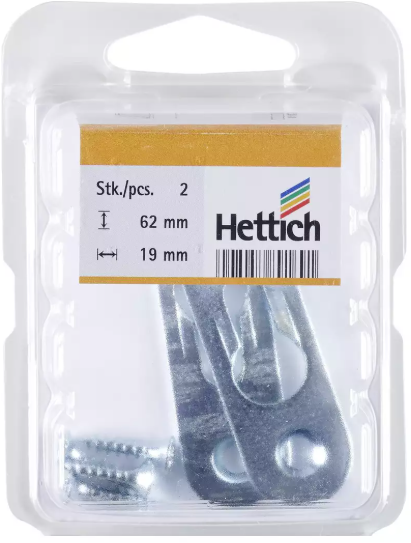 Hettich Universalaufhänger verzinkt, 62 x 19mm, à 2 Stk - Diverse Möbelbeschläge und Zubehör