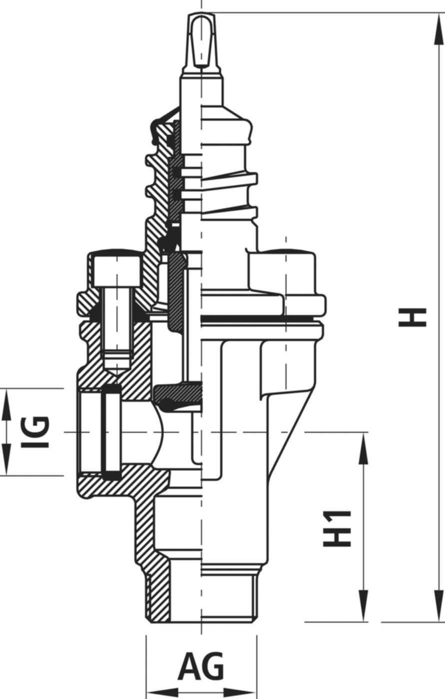 Hausanschluss-Eckventil für Gas 3125 2" - 2" - Hawle Hausanschluss- und Anbohrarmaturen
