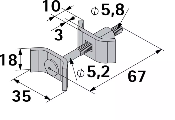 Hettich Plattenverbinder verzinkt, 65 x 20mm, Spannbereich 60-74mm, à 2 Stk - Diverse Möbelbeschläge und Zubehör