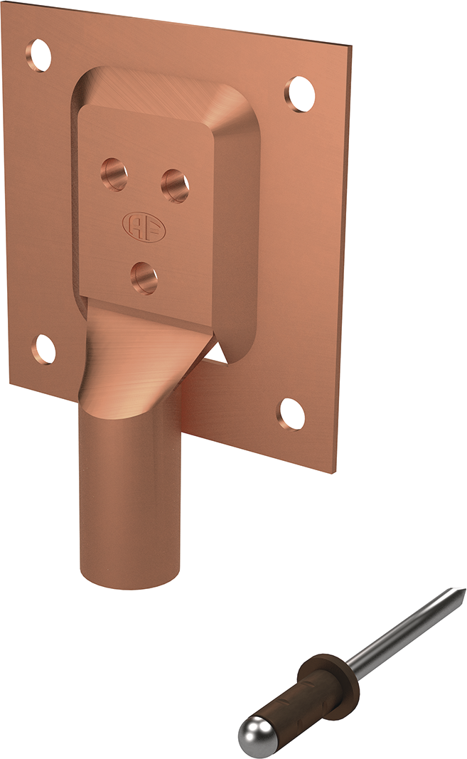 Anschlusset f.Blech f.6-kant-Pressung CU AF 275.054.000 / AV 7 f.Draht 6 mm - AF Blitzschutzprogramm