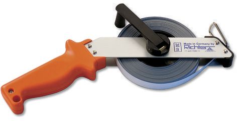 RICHTER Rollbandmass, auf Alu-Rahmen L= 30m, B= 13mm, weiss, Stahlband A, 7212ER/30 - Längenmessen