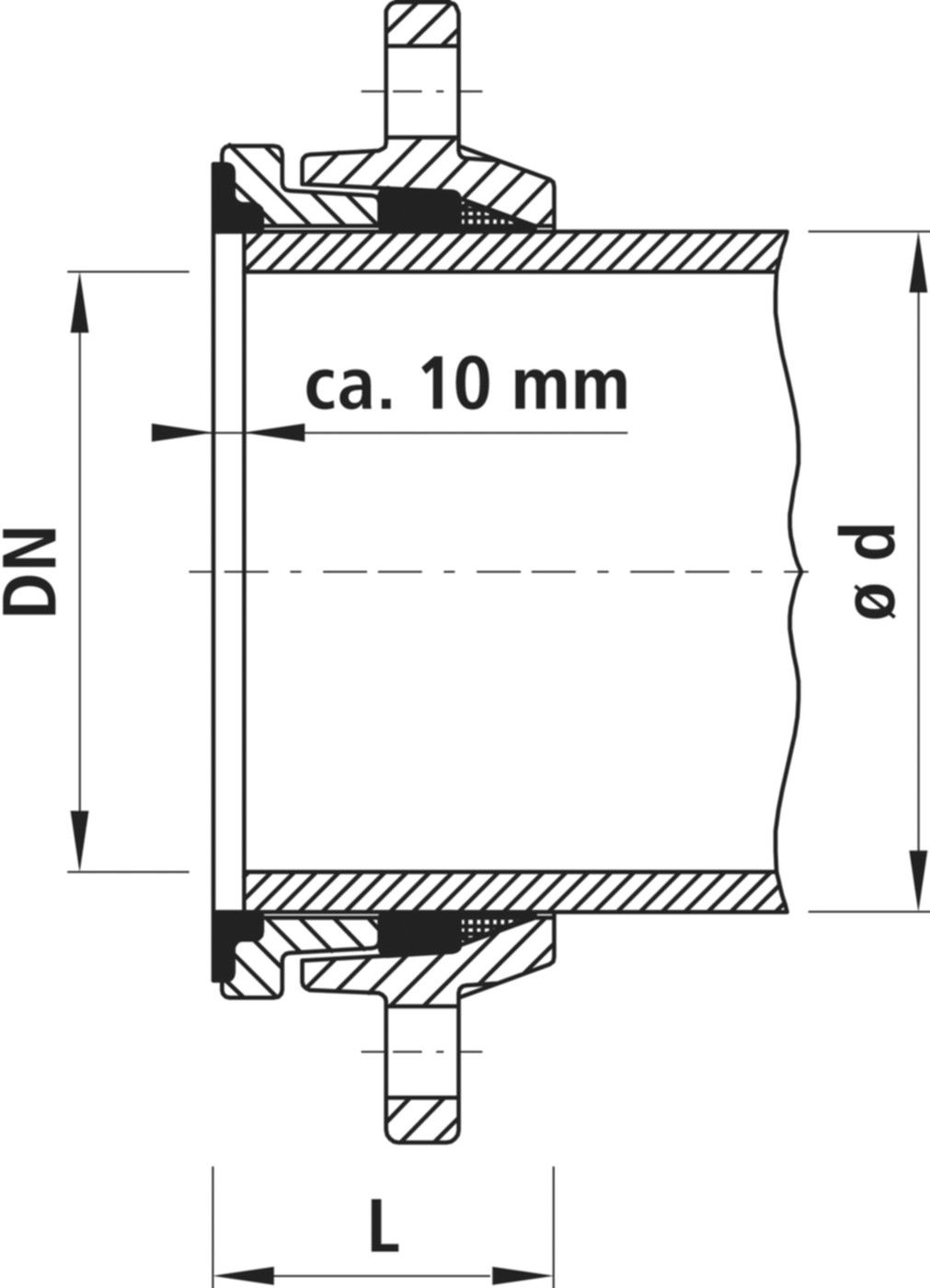 Zweikammer-Flansch für Stahlrohre 7150 schubsicher, PN 16 DN 200 / AD 219mm - Hawle Flanschformstücke