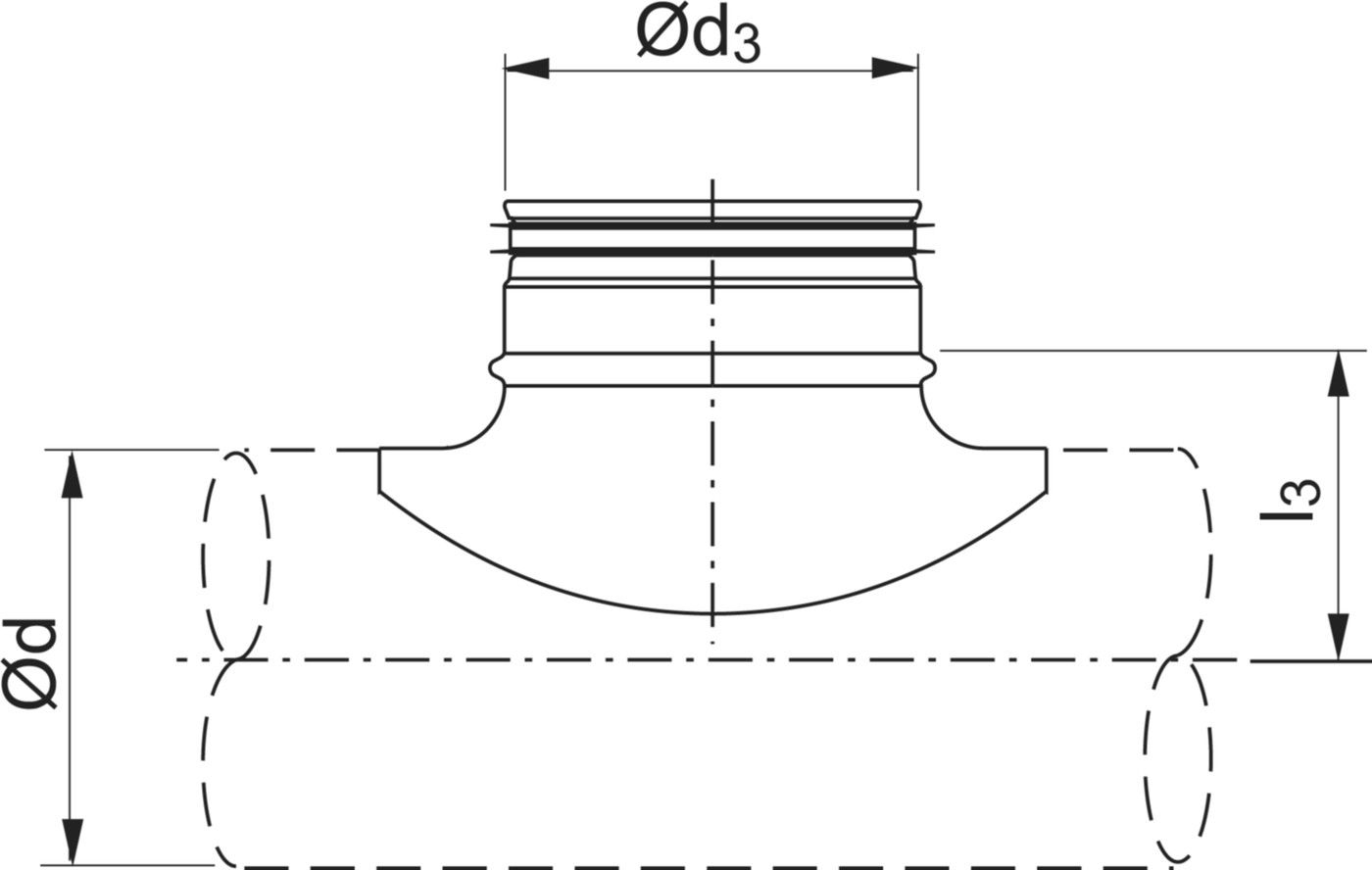 Sattelstück gepresst 160/160mm PSU-V - Spiralfalzrohre und Zubehör System Safe