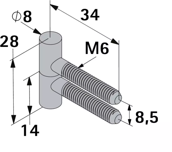 Hettich Einbohrband vernickelt, 8 x 28mm, Traglast 10kg, à 2 Stk - Diverse Möbelbeschläge und Zubehör
