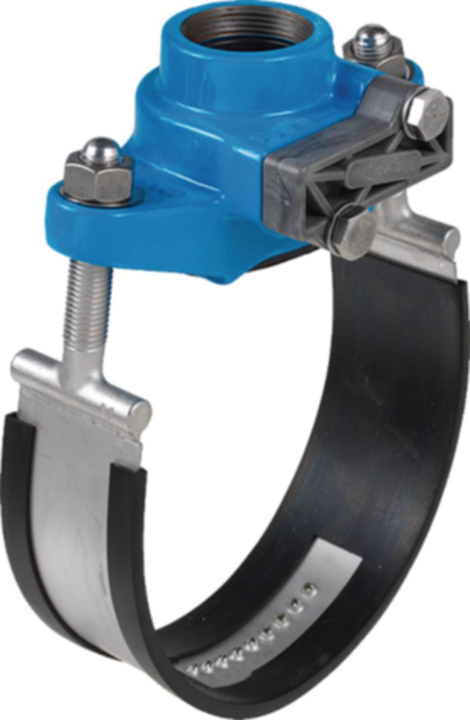 Anbohr-Sperrschelle mit Gewinde- 3700 abgang DN 100 - 2" IG - Hawle Hausanschluss- und Anbohrarmaturen