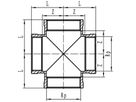 Inox-Kreuz 11/2" 1180 - Rostfreie Gewindefittings