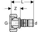 Verteilerabgang gerade 20mm- 3/4" f/Verteiler mit Eurokonus 602.623.00.5 - Geberit-Mepla-Formstücke