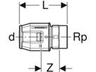 Übergang m/IG 25mm- 1" 652.543.00.1 - Geberit-Push Fit-Formstücke