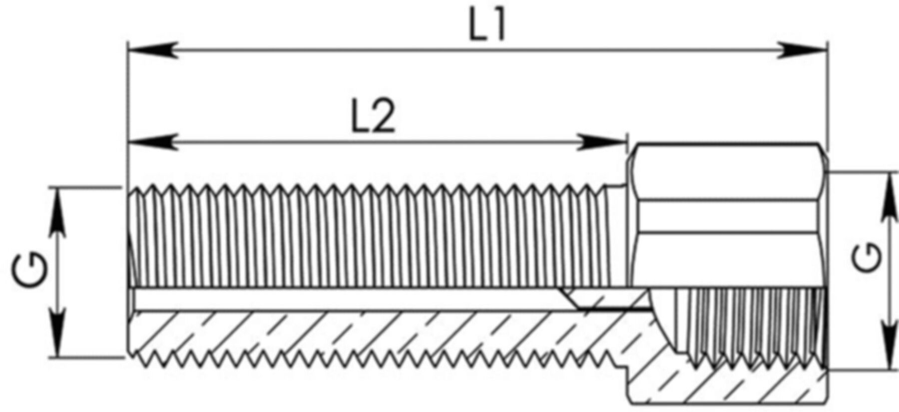 Messing-Verlängerung 6-Kant 1/2"- 70 mm - Messing-Gewindefittings