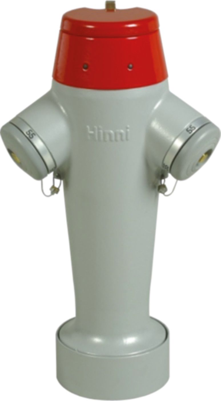 Oberteil 360° Storz 55/75 3901 aussen Email grau, Schutzdeckel rot - Hinni Hydranten