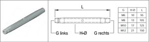 Wantenspanner M6 L= 95 mm 1.4301 - INOXTECH-Handlauf-/Geländer-System