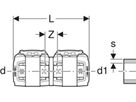 Übergang 16mm-16mm 620.703.00.1 auf Fremdsystem 2.0-2.2mm Wandstärke - Geberit FlowFit-Rohre/Formstücke