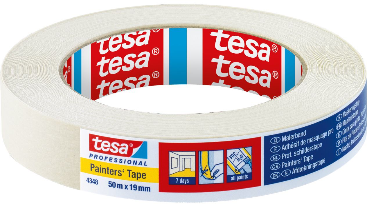 Tesakrepp Abdeckband, hellbeige, Profi B= 38mm, L= 50m, 4348 - Kleben