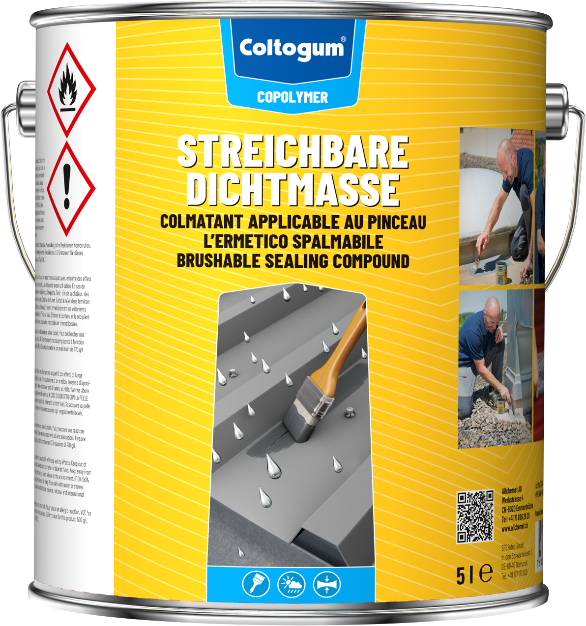 COLTOGUM Streichbare-Dichtmasse 5 l , grau - Kleben