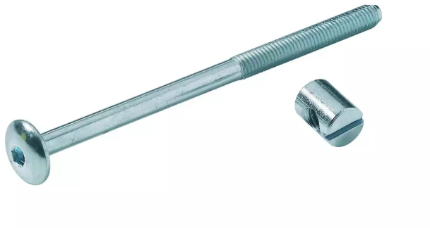 Hettich Verbindungsbeschlag Set verzinkt, M6 x 100mm, mit Kloben, à 4 Stk - Diverse Möbelbeschläge und Zubehör