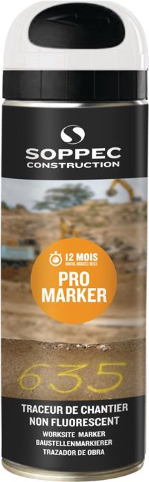 Soppec Baustellenmarkierspray Pro Marker 500ml, weiss, bis zu 12 Monate sichtbar - Farben / Rostschutz