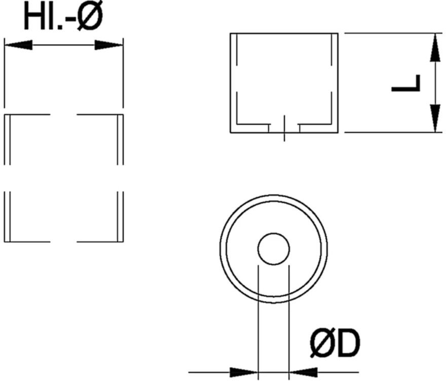 Handlaufsteckrohr verdeckt 48.3 mm geschliffen 1.4301 - INOXTECH-Handlauf-/Geländer-System