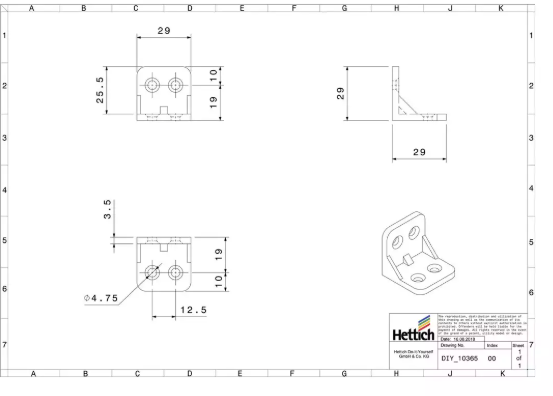Hettich Kunststoff-Winkel Kunststoff braun, 30 x 30 x 30mm - Diverse Möbelbeschläge und Zubehör