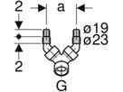 Doppel-Schlauchtülle zu Verschraubung PP 152.767.06.1 - Geberit-Sifon + Apparateanschlüsse
