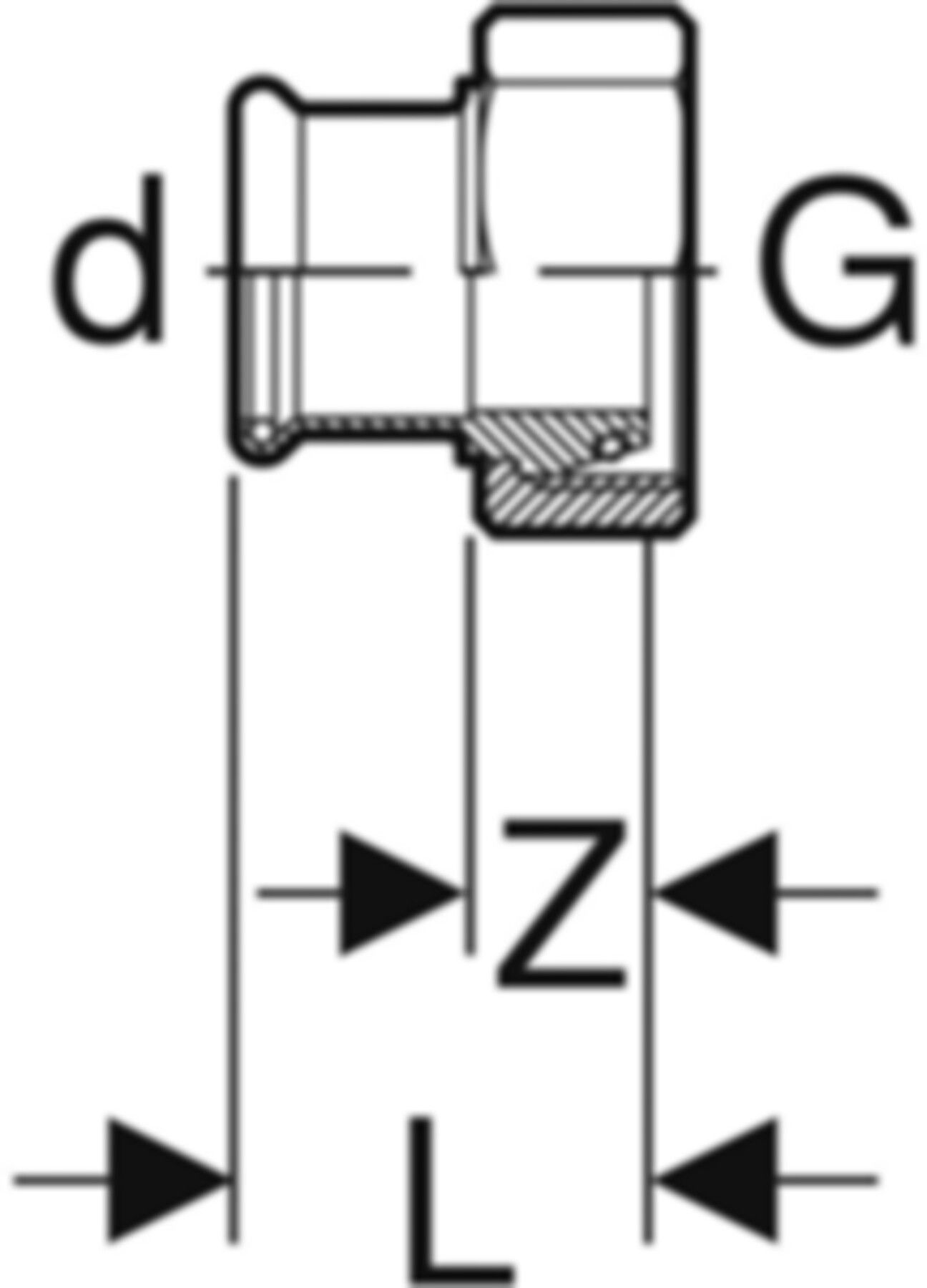 Übergangsverschraubung 22 x 13/8" 34161 konisch dichtend - Mapress-Gas-Formstücke