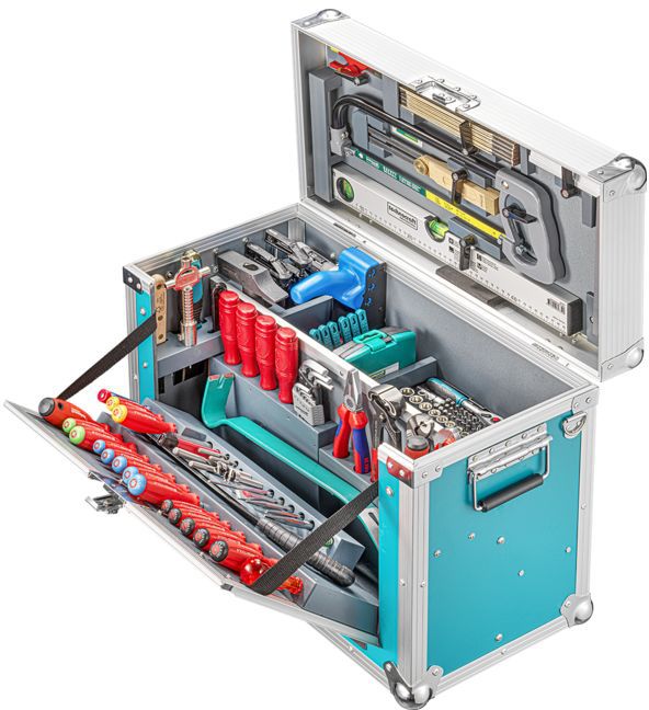 TECHNOCRAFT Leichtbau-Werkzeugkiste Compact III 179 tlg. , Profi Schreiner Werkzeug - Schlüsselwerkzeuge