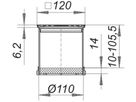 Terassenaufsatz E12 120 x 120mm 3-510310 zu Balkonablauf SwissUnico und Aufstockelement - SCHACO Entwässerungstechnik