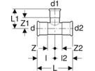 T-Stück reduziert 28-18-28mm 21210 - Mapress-Heizungs-Formstücke