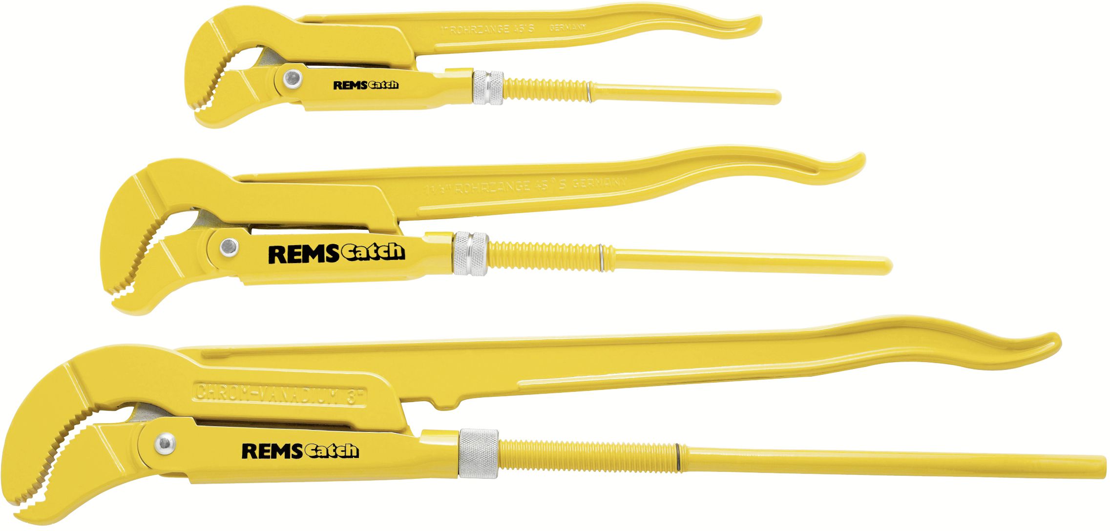 REMS Rohrzangen-Set, Catch 116X02, S1" + S11/2" + S2" - Sanitärwerkzeuge