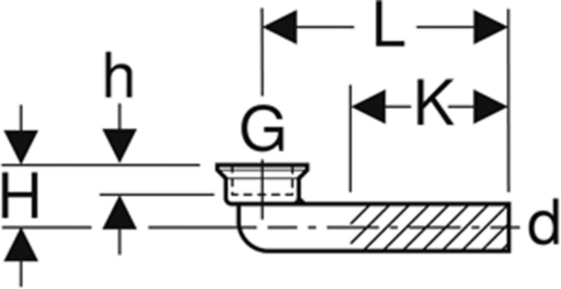 Anschlussbogen 90° Innenrundgewinde und Dichtung d 48mm - 60x1/8" 152.214.16.1 - Geberit-Sifon + Apparateanschlüsse