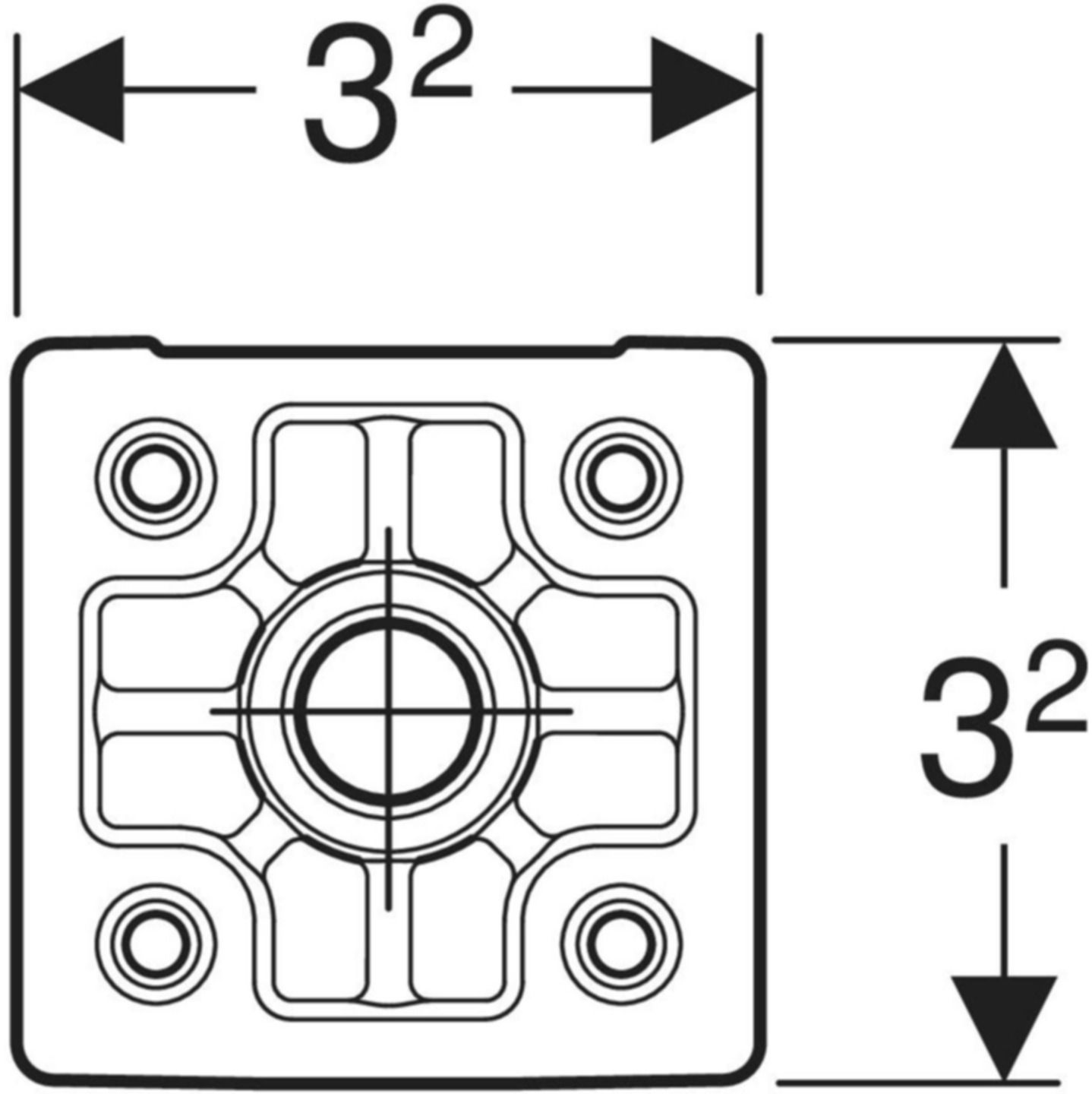 GIS-Pro Stützelement für Eckverbinder 461.702.00.1 - Geberit-GIS