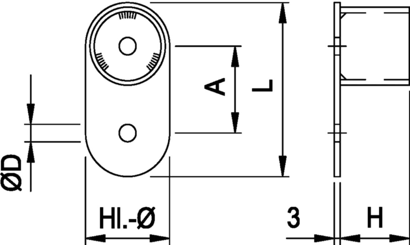 Handlaufsteckrohr mit eins. ru.Wandpl. 48.3 mm geschliffen 1.4301 - INOXTECH-Handlauf-/Geländer-System