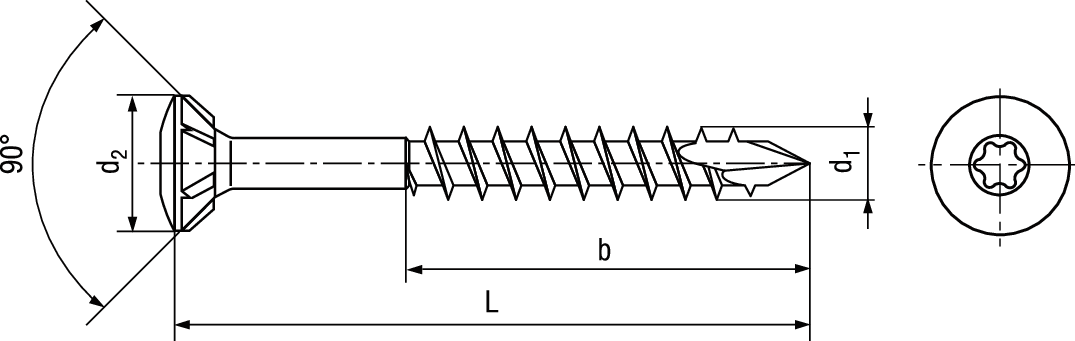 Linsensk-SPAX® CUT I-6rd A2 BN20692 4,5 x 60 / 37 (T20) - Bossard Schrauben