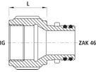 Übergang ZAK / Innengewinde Gas 6386 ZAK 46 - 1 1/4" - Hawle Steckfittinge