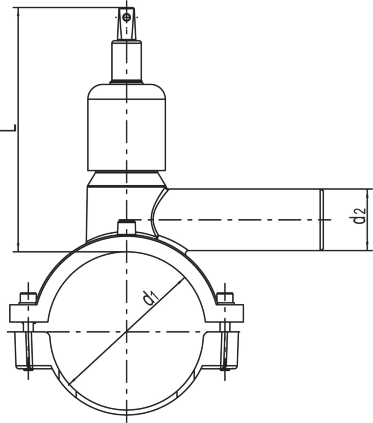 Druckanbohrventil DAV (Karton à 20 Stk.) d 75/32mm 617 027 - Frialen Elektroschweissfittinge