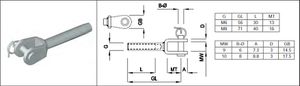 Gabeln mit Innengewinde Liknksgewinde M6 GL 56 mm 1.4301 - INOXTECH-Handlauf-/Geländer-System