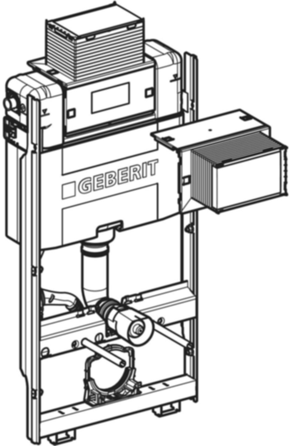 Wand-WC-Element Omega 461.252.00.2 Typ 100 Betätigung von oben/vorne - Geberit-GIS