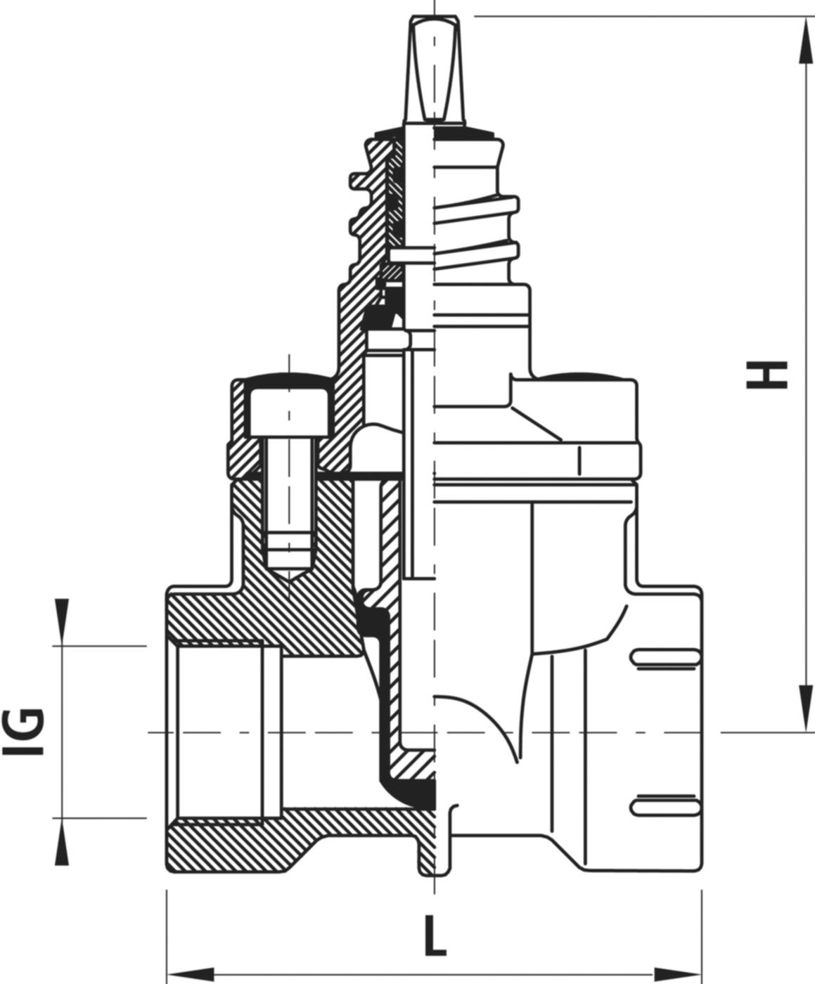 Hausanschluss-Schieber für Gas 2505 3/4" - Hawle Hausanschluss- und Anbohrarmaturen