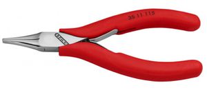 KNIPEX Elektronikzange,flach-breit, pol. 3511, L= 115mm, PVC-Griffhülle - Zangen, Schneiden