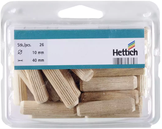 Hettich Holzdübel Buche, 10 x 40mm, à 26 Stk - Diverse Möbelbeschläge und Zubehör