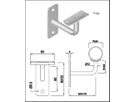 Geschw. Wandkonsole eckig vertikal HI. 33.7 mm Stab 12 mm geschl. 1.4301 - INOXTECH-Handlauf-/Geländer-System