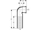 Wandklosettbogen 90° lang d 90/ 90mm 308.883.14.1 - Geberit-PE-Silent-Formstücke