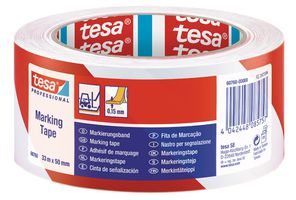 TESA Markierungsband, rot/weiss, Profi B= 50mm, L= 33m, 3212255 - Kleben
