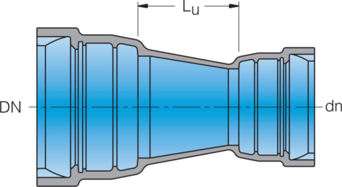 Muffe-Muffe-Reduktion MMR System BLS DN 150/100 - Frischhut Steckmuffenformstücke