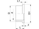 Bundbuchsen flach m/Muffe 20 mm 721 800 106 - GF Hart PVC-U Formstücke