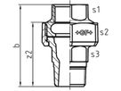 Verschraubung 331 V 3/8" flachd. 770 331 203 - GF verz. Tempergussfittings