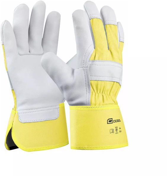GEBOL Arbeitshandschuh Worker Pro Gr. 10.5, besonders robust aus Rindsvollleder - Arbeitsschutz