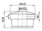 Rohrk Vollmat halbru m. sichtb Q-geb M6 33.7 mm geschliffen 129701 - INOXTECH-Handlauf-/Geländer-System