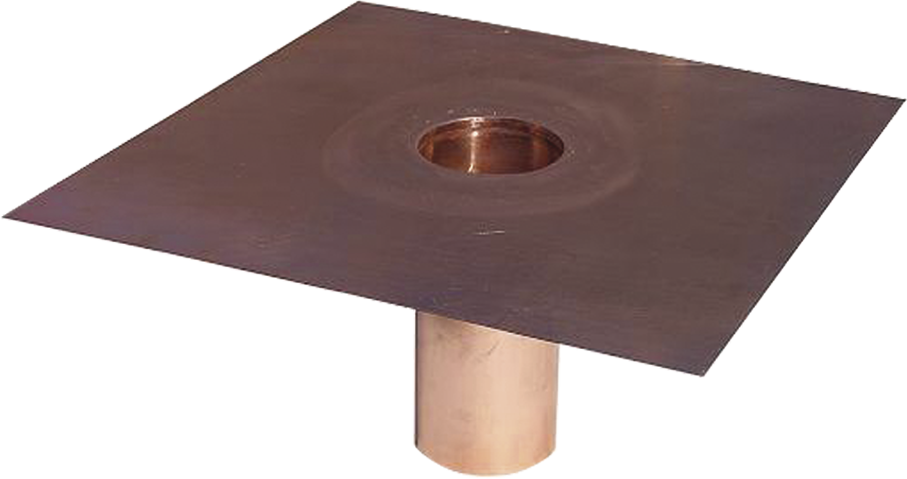 Dachwassereinlauf Flach Kupfer 56 mm Stutzenlänge 300 mm - Flachdacheinläufe/ Einfassungen