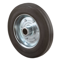 Räder Vollgummi schwarz, Stahlfelge Rollenkorblager  100mm - Transportrollen