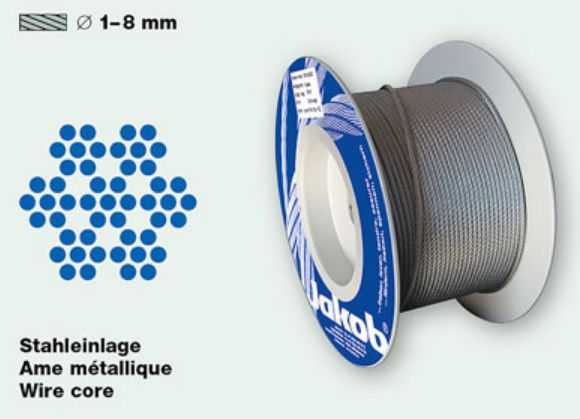 Stahldrahtseil, INOX A4 Ø 1mm, mind. Bruchkraft 50kg, 6x7+WC - Draht, Draht in Ringen
